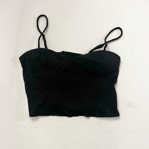 Black cropped corset tank top